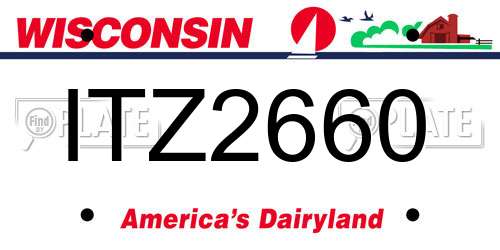 ITZ2660 Wisconsin License Plate