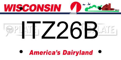 ITZ26B Wisconsin License Plate