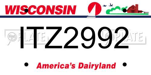 ITZ2992 Wisconsin License Plate