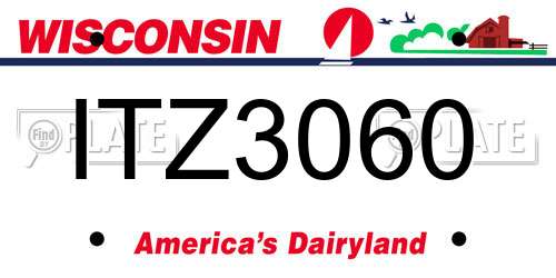 ITZ3060 Wisconsin License Plate