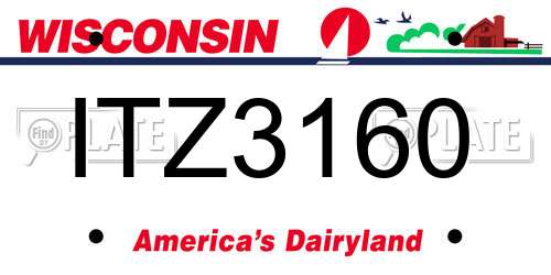 ITZ3160 Wisconsin License Plate