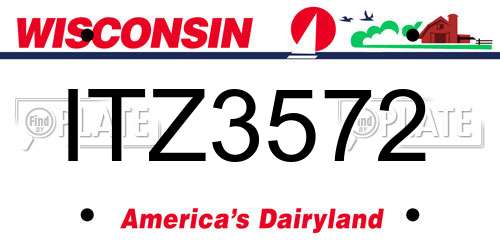 ITZ3572 Wisconsin License Plate