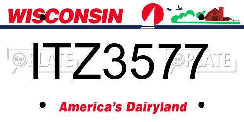 ITZ3577 Wisconsin License Plate