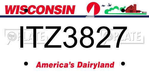 ITZ3827 Wisconsin License Plate