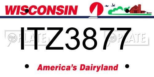 ITZ3877 Wisconsin License Plate