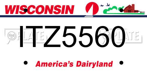 ITZ5560 Wisconsin License Plate