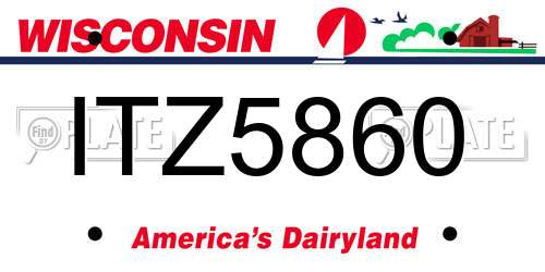 ITZ5860 Wisconsin License Plate