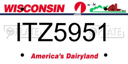 ITZ5951 Wisconsin License Plate