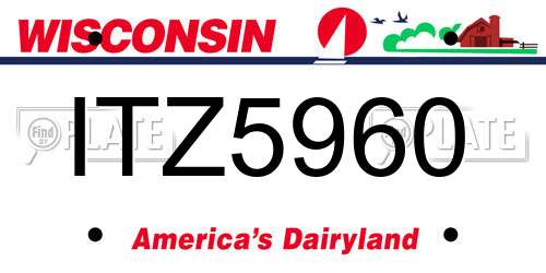 ITZ5960 Wisconsin License Plate