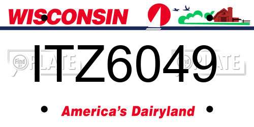 ITZ6049 Wisconsin License Plate