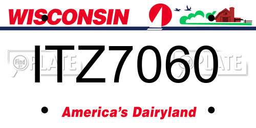 ITZ7060 Wisconsin License Plate