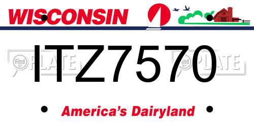 ITZ7570 Wisconsin License Plate
