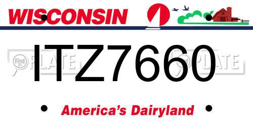ITZ7660 Wisconsin License Plate
