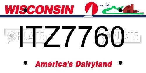 ITZ7760 Wisconsin License Plate
