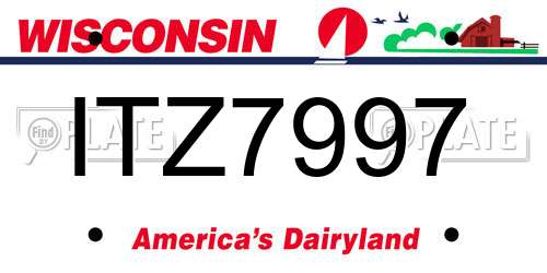 ITZ7997 Wisconsin License Plate