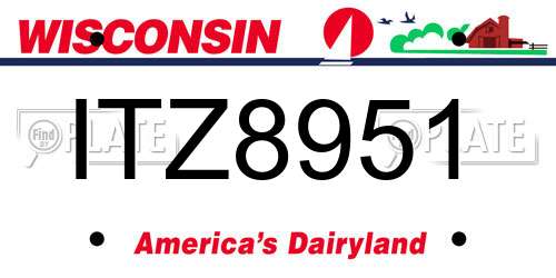 ITZ8951 Wisconsin License Plate