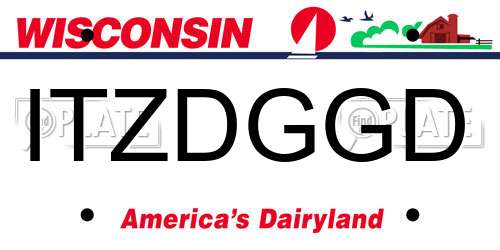 ITZDGGD Wisconsin License Plate
