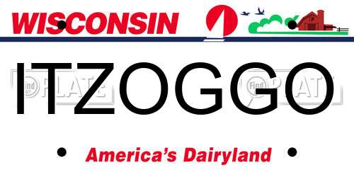 ITZOGGO Wisconsin License Plate
