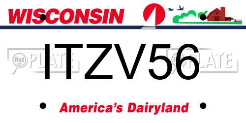 ITZV56 Wisconsin License Plate