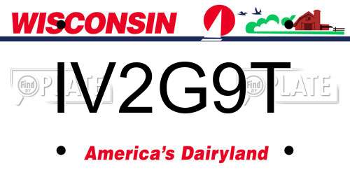 IV2G9T Wisconsin License Plate