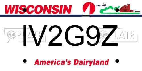 IV2G9Z Wisconsin License Plate