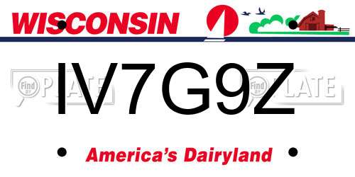 IV7G9Z Wisconsin License Plate