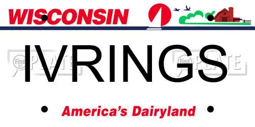 IVRINGS Wisconsin License Plate
