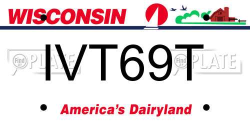 IVT69T Wisconsin License Plate