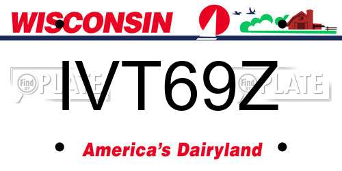 IVT69Z Wisconsin License Plate