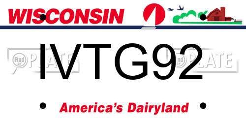 IVTG92 Wisconsin License Plate