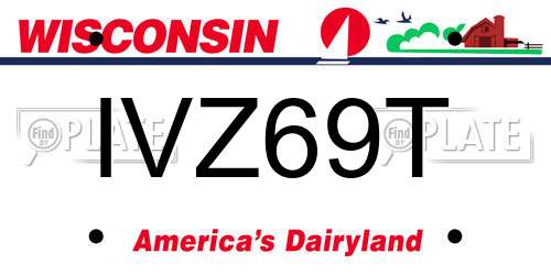 IVZ69T Wisconsin License Plate