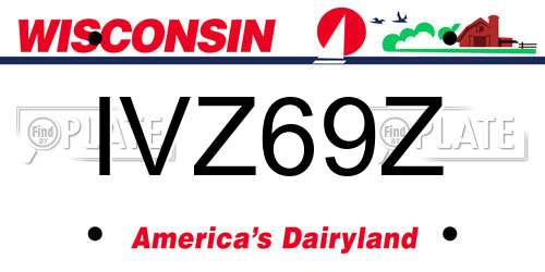 IVZ69Z Wisconsin License Plate