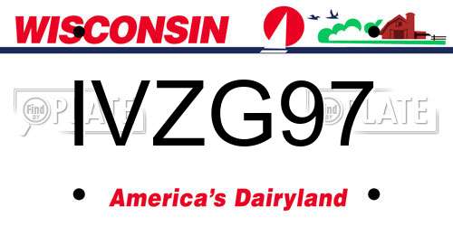 IVZG97 Wisconsin License Plate