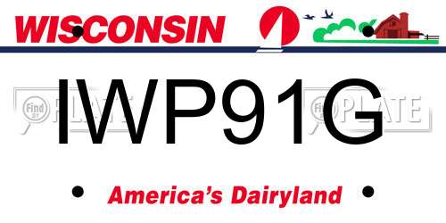 IWP91G Wisconsin License Plate