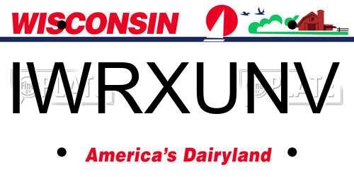 IWRXUNV Wisconsin License Plate