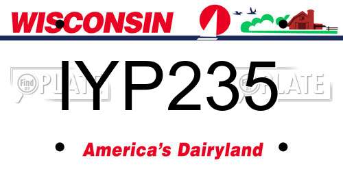 IYP235 Wisconsin License Plate