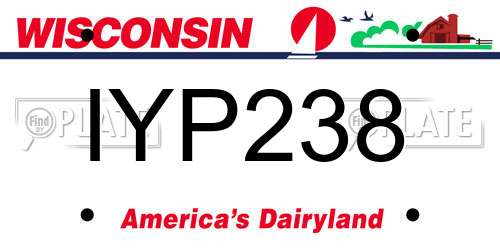 IYP238 Wisconsin License Plate