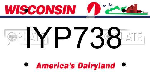 IYP738 Wisconsin License Plate