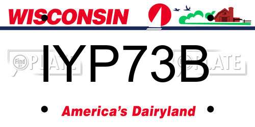 IYP73B Wisconsin License Plate