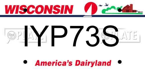 IYP73S Wisconsin License Plate