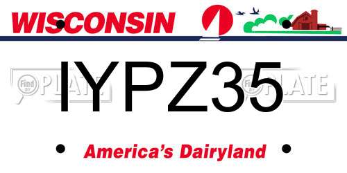 IYPZ35 Wisconsin License Plate