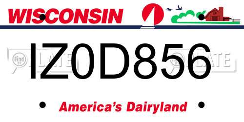 IZ0D856 Wisconsin License Plate