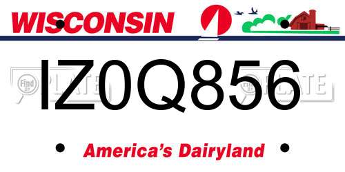 IZ0Q856 Wisconsin License Plate