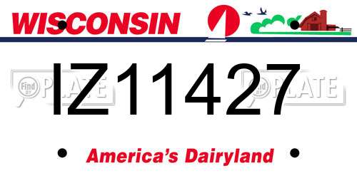 IZ11427 Wisconsin License Plate