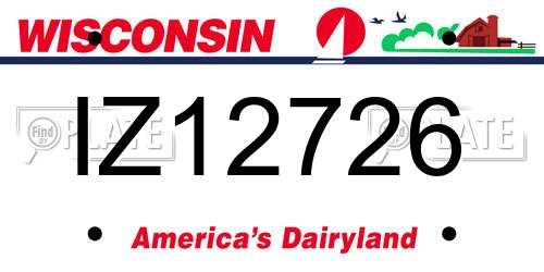 IZ12726 Wisconsin License Plate