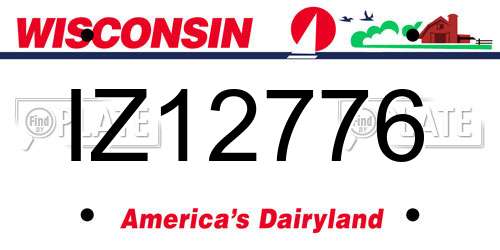 IZ12776 Wisconsin License Plate