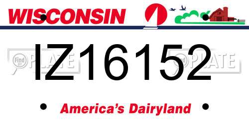 IZ16152 Wisconsin License Plate