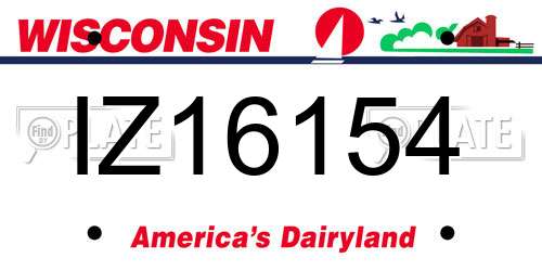 IZ16154 Wisconsin License Plate