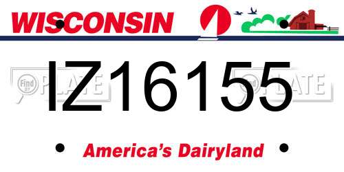 IZ16155 Wisconsin License Plate