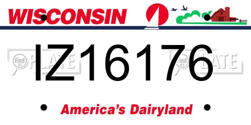 IZ16176 Wisconsin License Plate